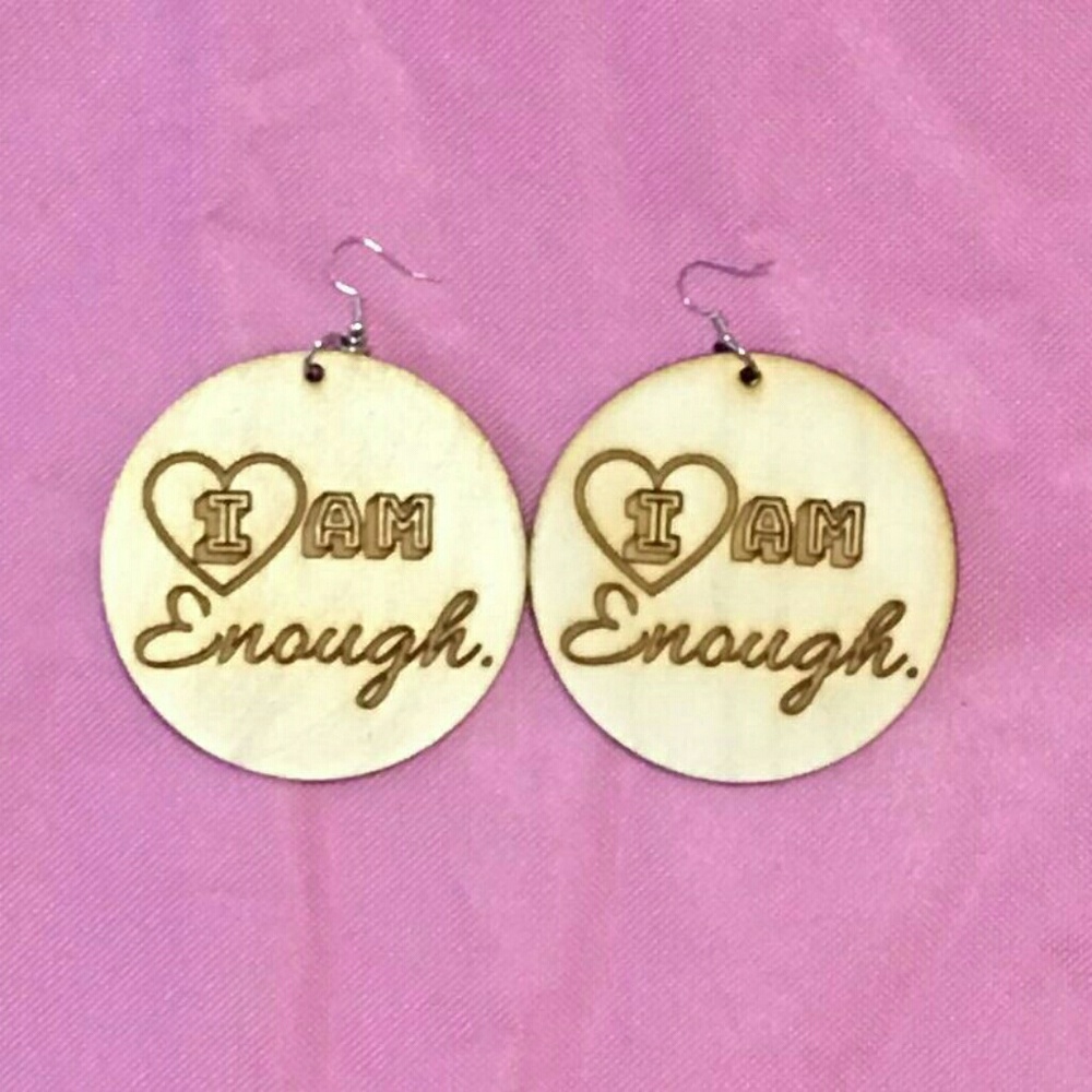 Hand painted wooden earrings
